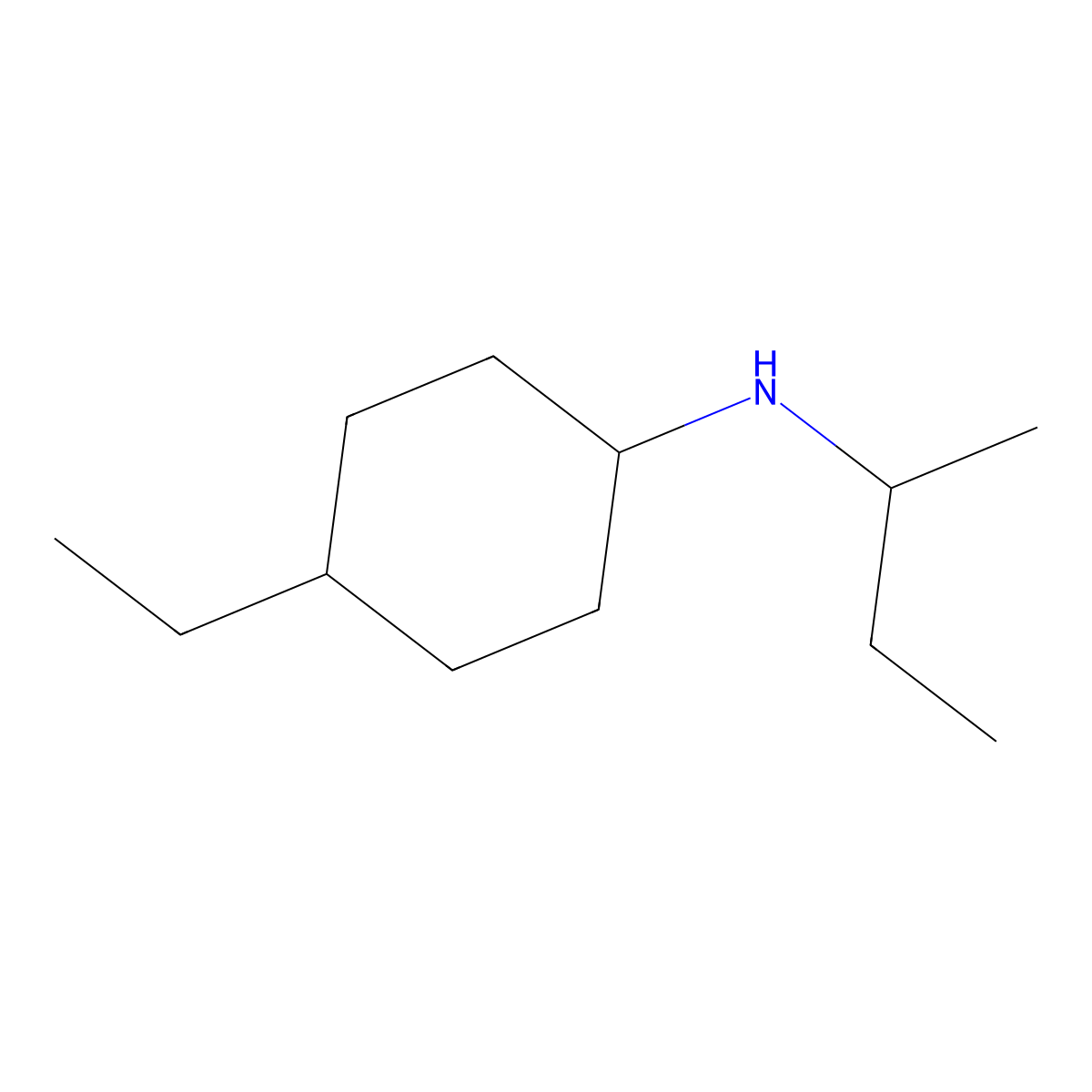 N-(Butan-2-yl)-4-ethylcyclohexan-1-amine molecular structure, CAS 1132665-13-4