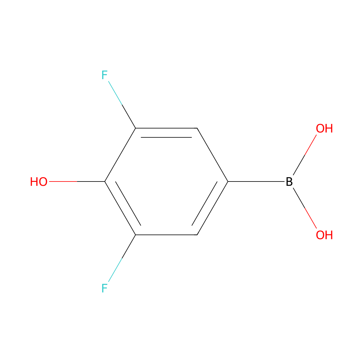(3,5-Difluoro-4-hydroxyphenyl)boronic acid molecular structure, CAS 1132666-81-9