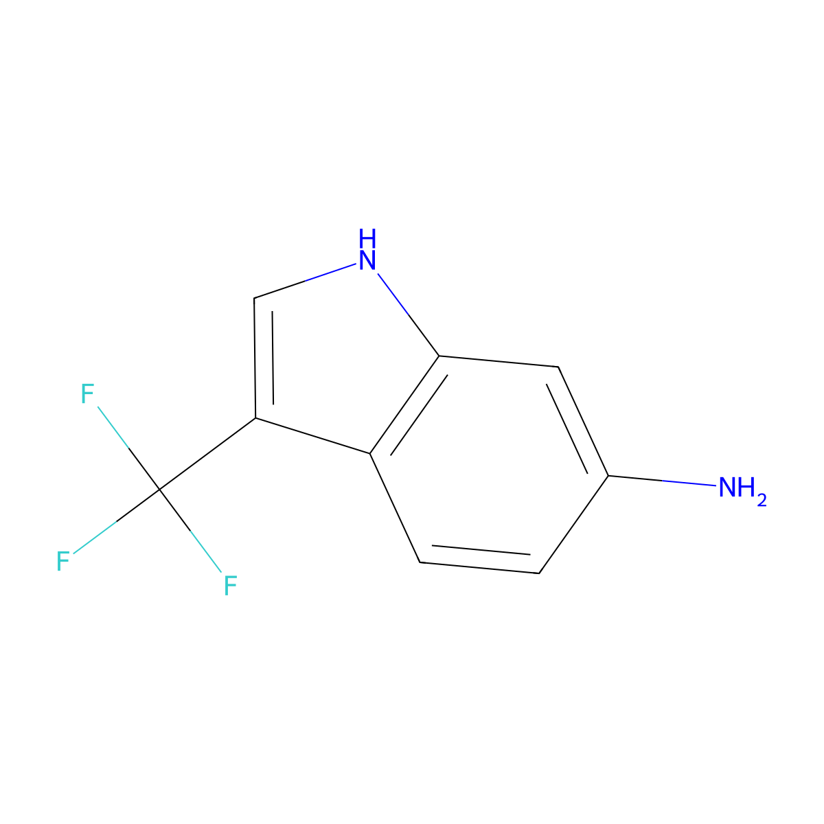 3-(trifluoromethyl)-1H-indol-6-amine molecular structure, CAS 1132668-54-2