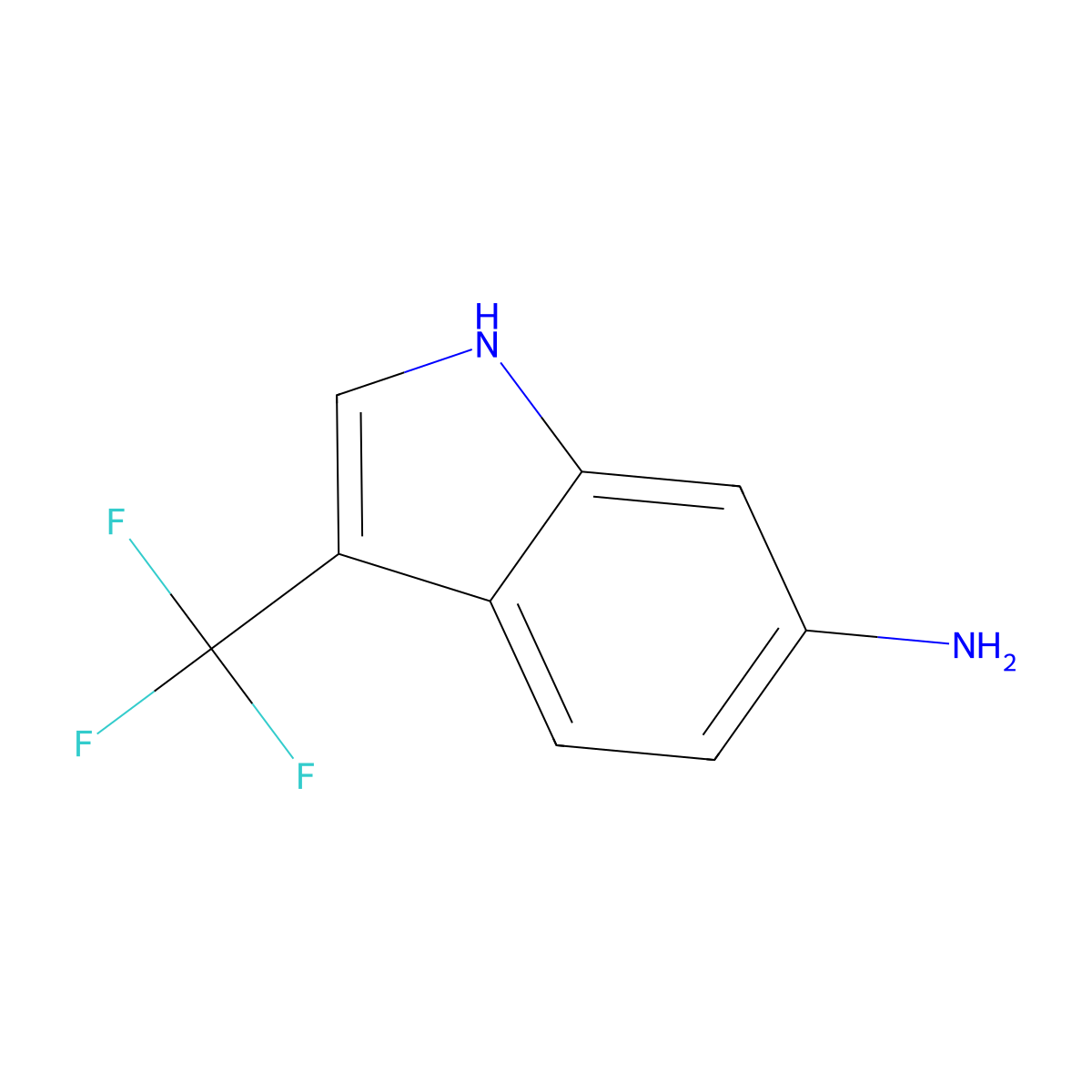 3-(trifluoromethyl)-1H-indol-6-amine molecular structure, CAS 1132668-54-2