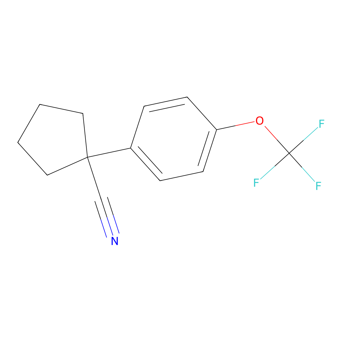 1-[4-(Trifluoromethoxy)phenyl]cyclopentanecarbonitrile molecular structure, CAS 1132668-59-7