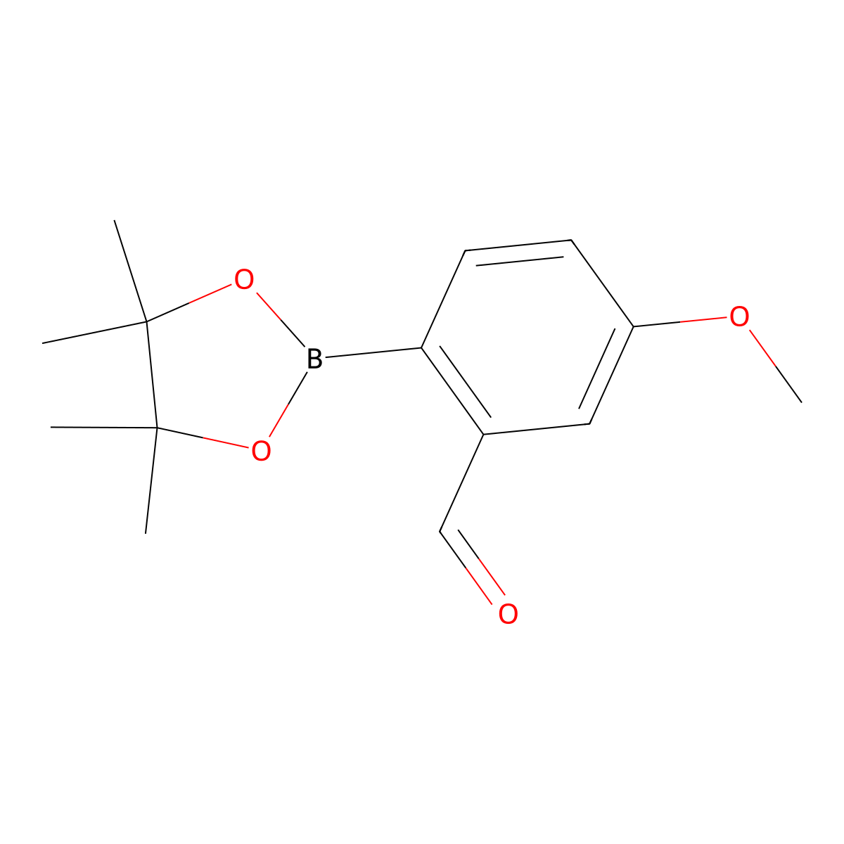 5-Methoxy-2-(4,4,5,5-tetramethyl-1,3,2-dioxaborolan-2-YL)benzaldehyde molecular structure, CAS 1132669-90-9