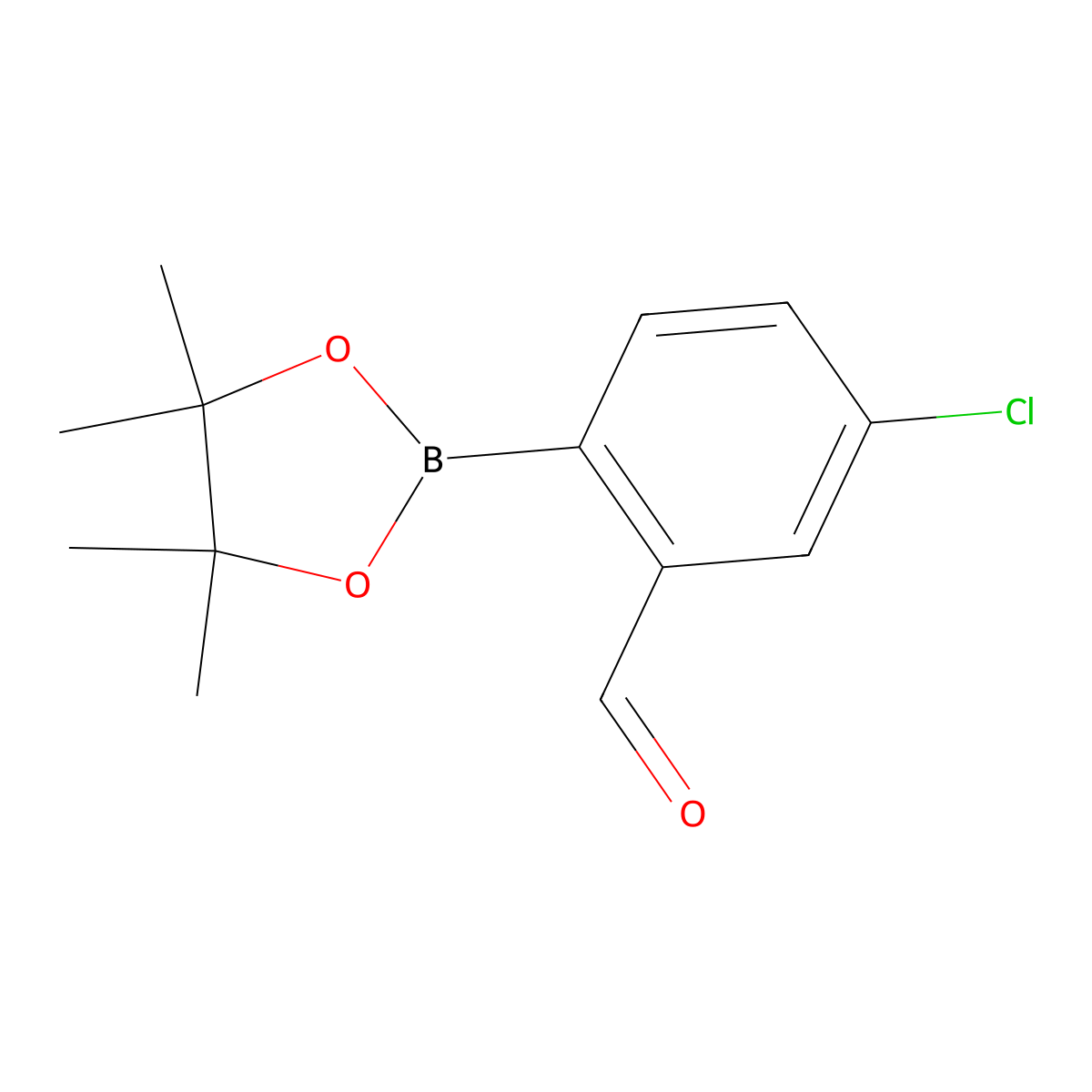 5-Chloro-2-(4,4,5,5-tetramethyl-1,3,2-dioxaborolan-2-yl)benzaldehyde molecular structure, CAS 1132669-91-0