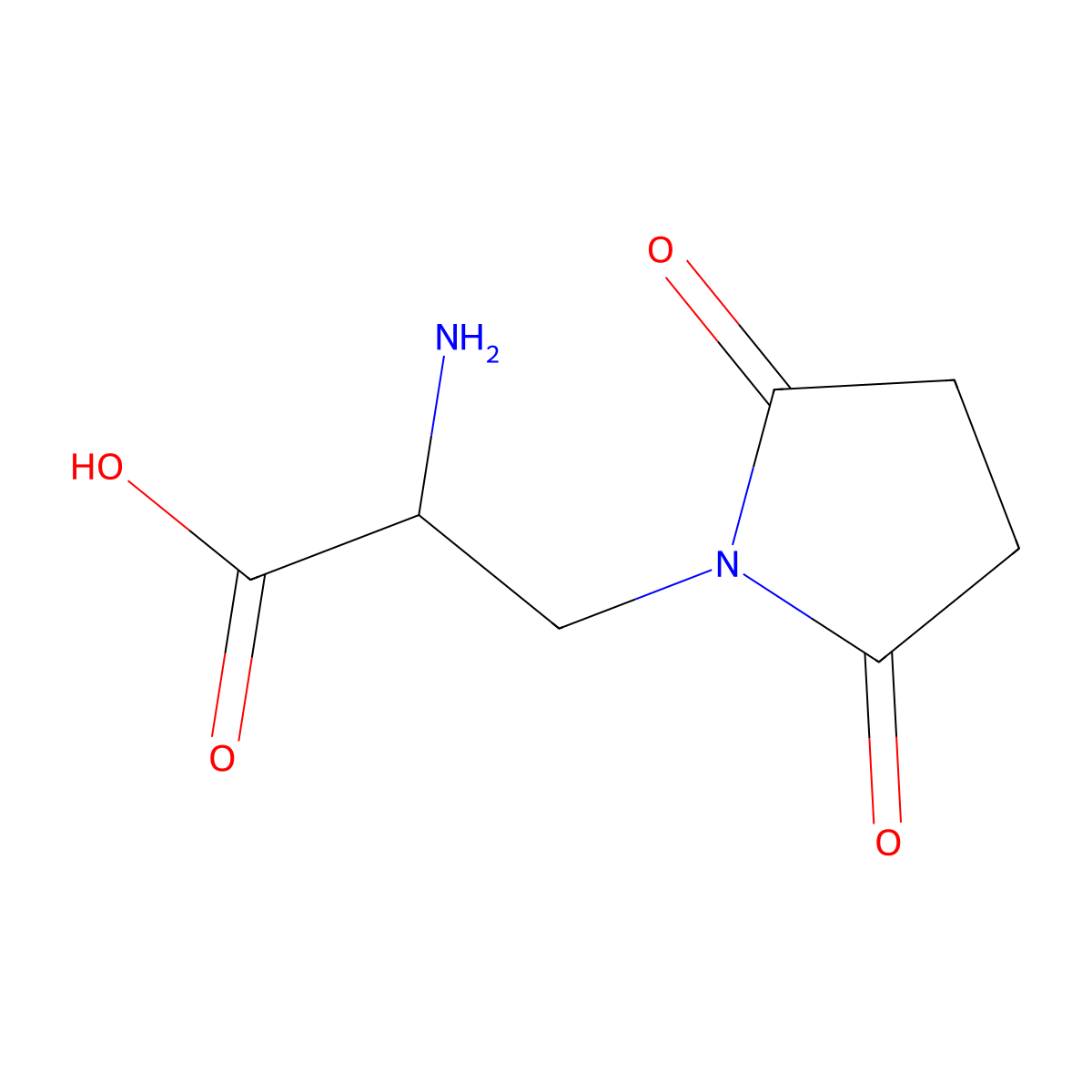 2-Amino-3-(2,5-dioxopyrrolidin-1-yl)propanoic acid molecular structure, CAS 1132672-85-5