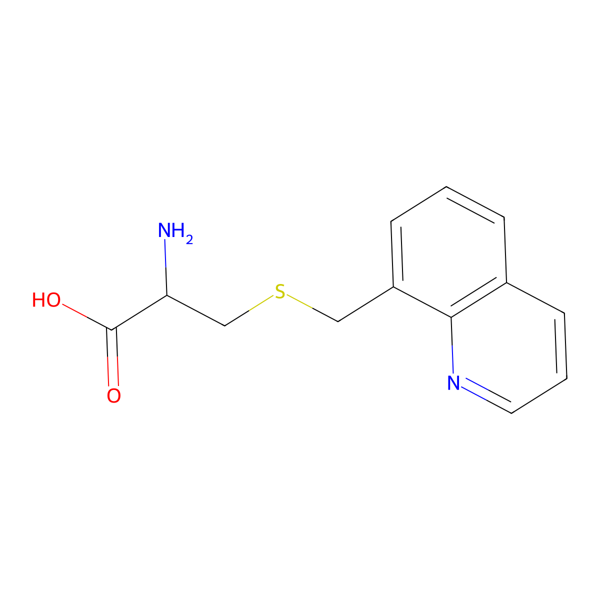 2-Amino-3-{[(quinolin-8-yl)methyl]sulfanyl}propanoic acid molecular structure, CAS 1132673-09-6