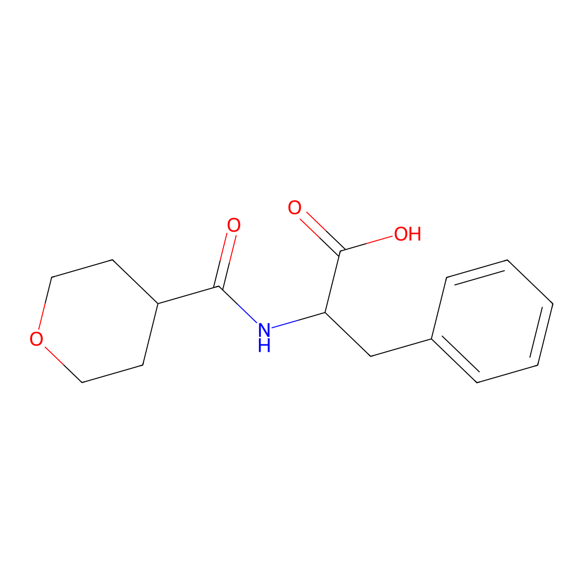 2-(Oxan-4-ylformamido)-3-phenylpropanoic acid molecular structure, CAS 1132673-20-1