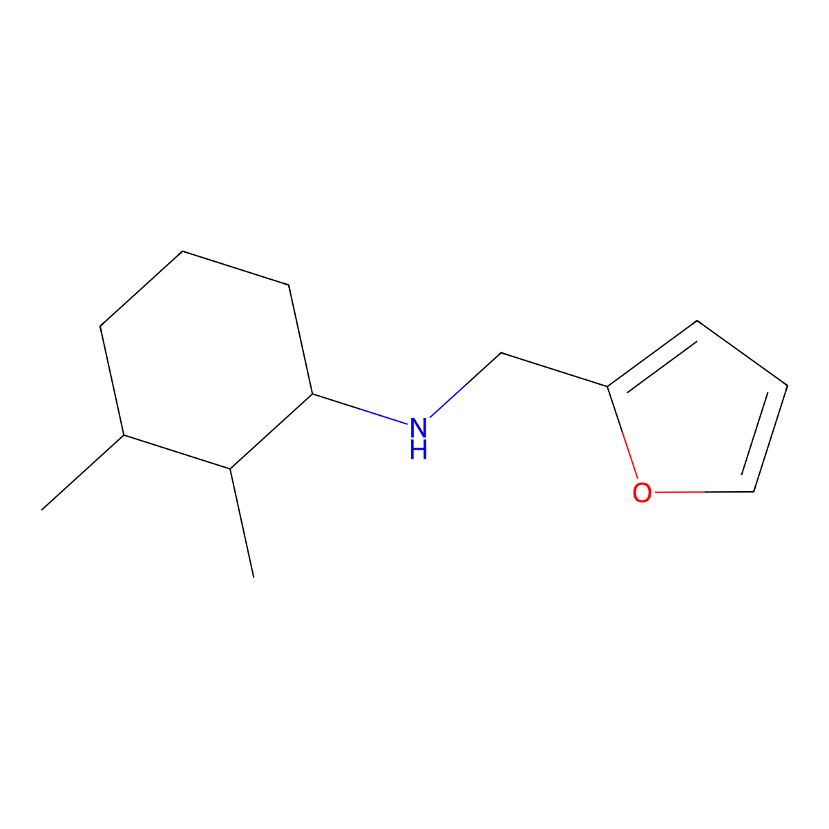 N-(2,3-dimethylcyclohexyl)-N-(2-furylmethyl)amine molecular structure, CAS 1132675-33-2