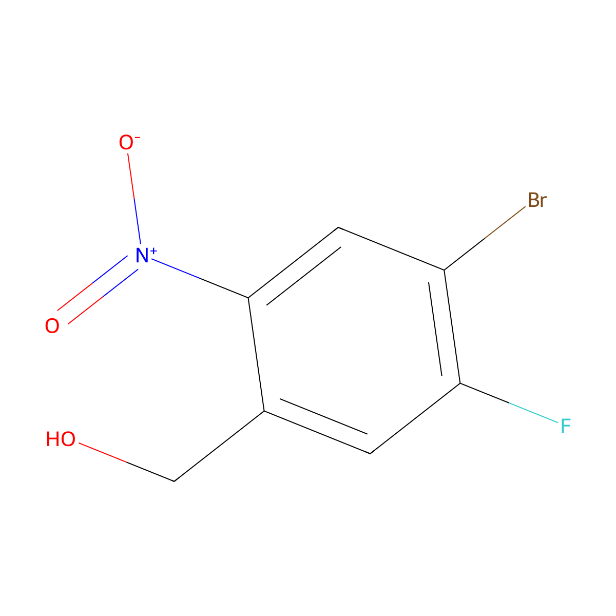 (4-Bromo-5-fluoro-2-nitrophenyl)methanol molecular structure, CAS 1132682-66-6