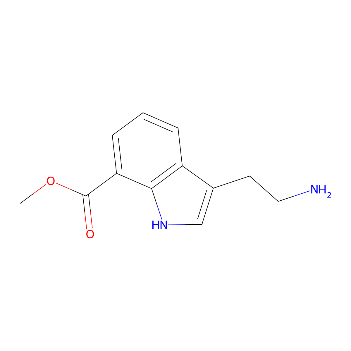 methyl 3-(2-aminoethyl)-1H-indole-7-carboxylate molecular structure, CAS 1132682-82-6
