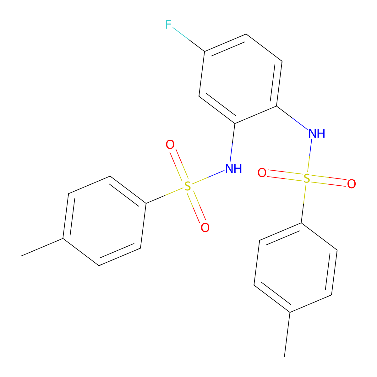 N-[4-fluoro-2-[(4-methylphenyl)sulfonylamino]phenyl]-4-methylbenzenesulfonamide molecular structure, CAS 113269-02-6