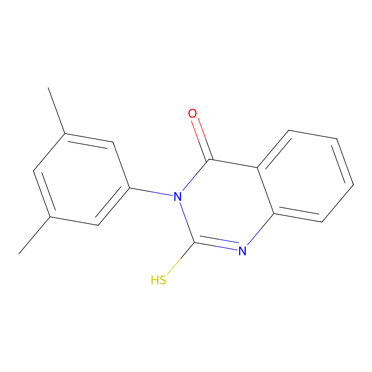 3-(3,5-Dimethyl-phenyl)-2-mercapto-3H-quinazolin-4-one molecular structure, CAS 113269-21-9