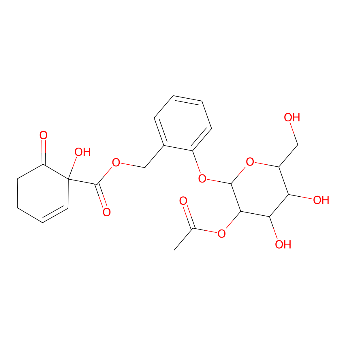 2'-Acetylsalicortin molecular structure, CAS 113270-30-7