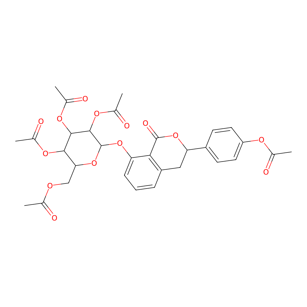 (3R)-Hydrangenol 8-O-glucoside pentaacetate molecular structure, CAS 113270-98-7