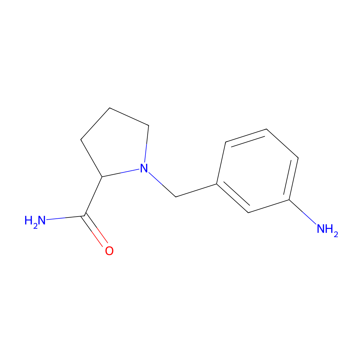 1-((3-Aminophenyl)methyl)pyrrolidine-2-carboxamide molecular structure, CAS 1132702-18-1