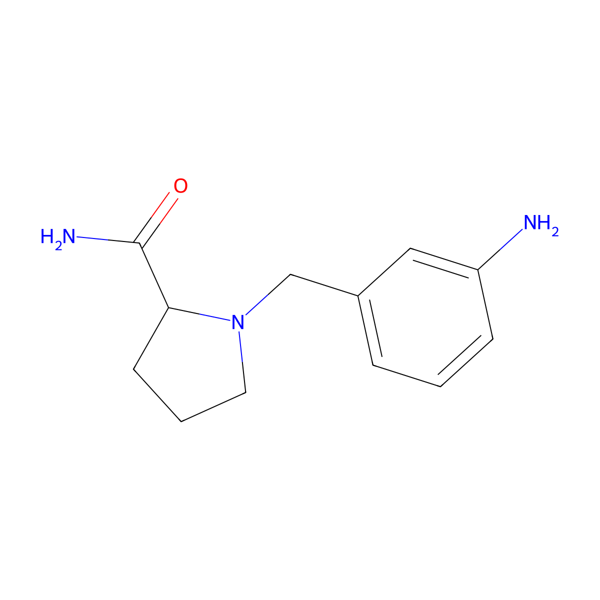 1-((3-Aminophenyl)methyl)pyrrolidine-2-carboxamide molecular structure, CAS 1132702-18-1