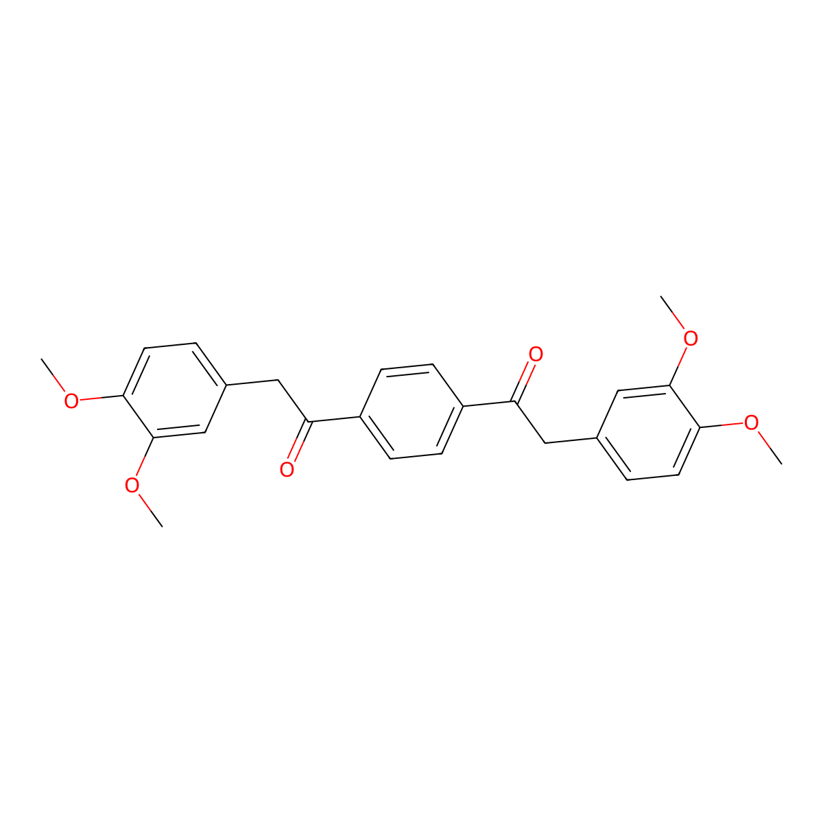 Ethanone, 1,1'-(1,4-phenylene)bis[2-(3,4-dimethoxyphenyl)- molecular structure, CAS 113271-87-7