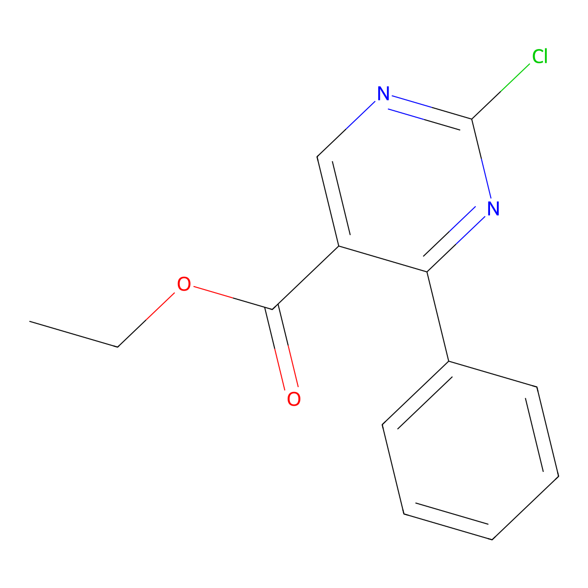 Ethyl 2-chloro-4-phenylpyrimidine-5-carboxylate molecular structure, CAS 113271-89-9