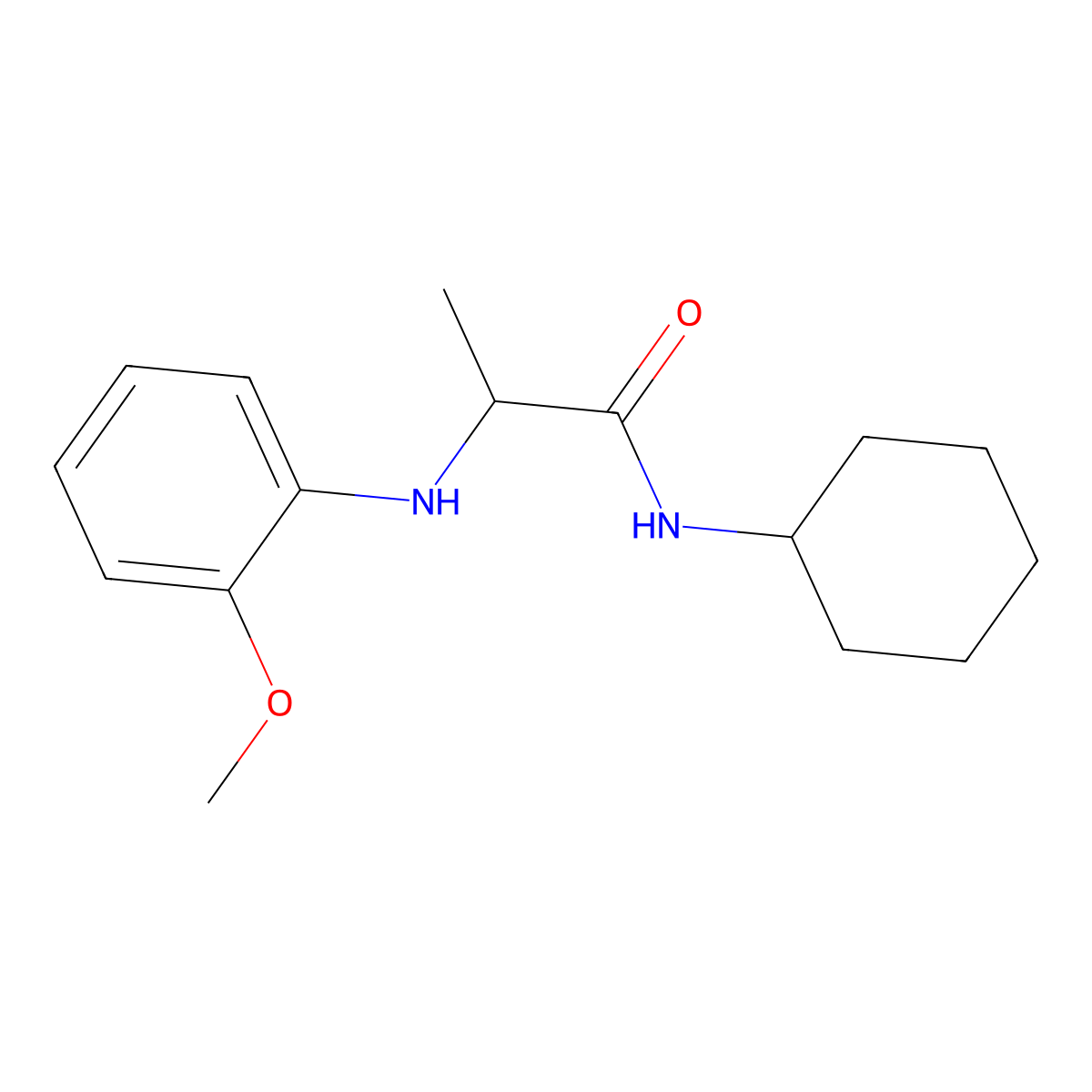 N-cyclohexyl-2-(2-methoxyanilino)propanamide molecular structure, CAS 1132710-81-6
