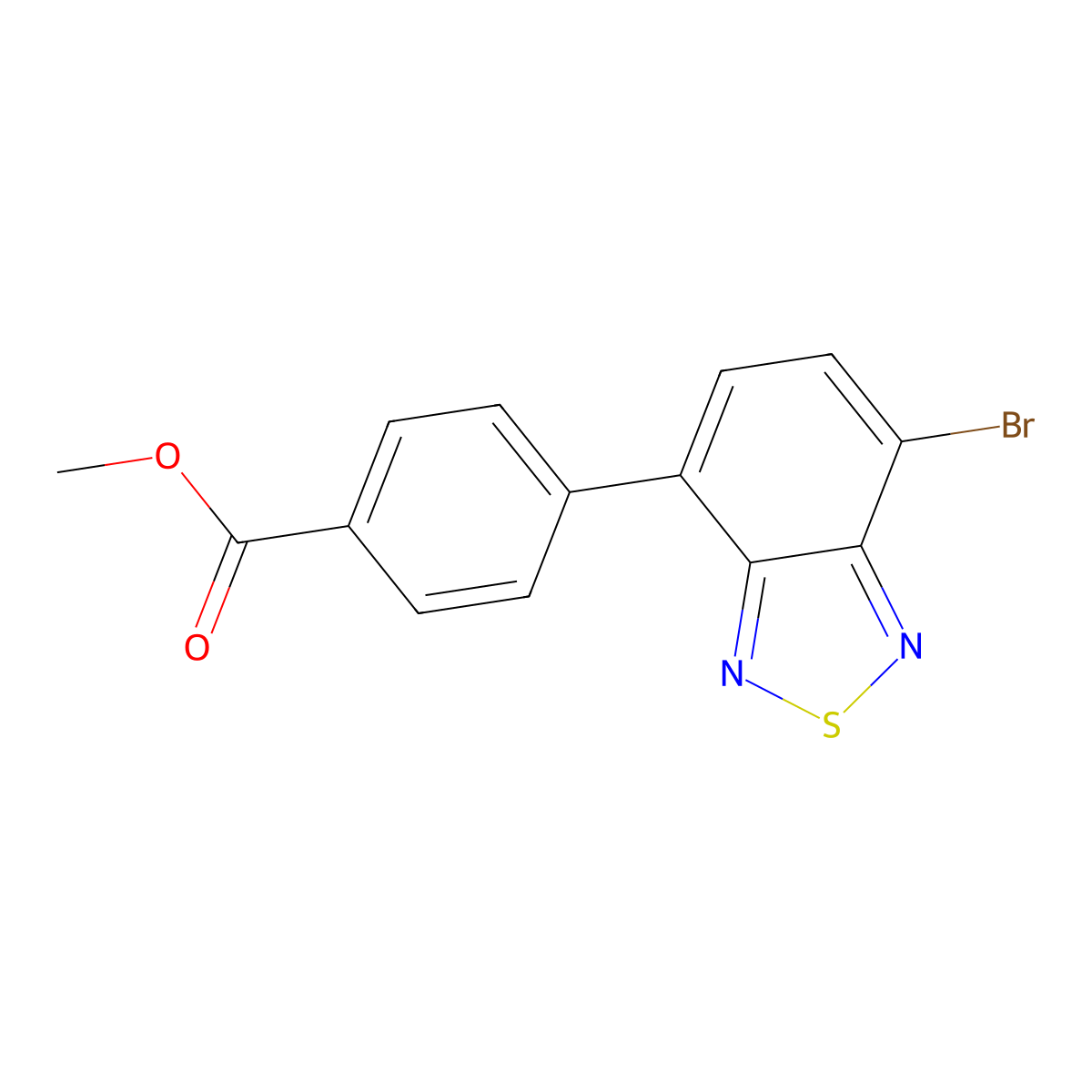Methyl 4-(7-bromobenzo[c][1,2,5]thiadiazol-4-yl)benzoate molecular structure, CAS 1132711-33-1