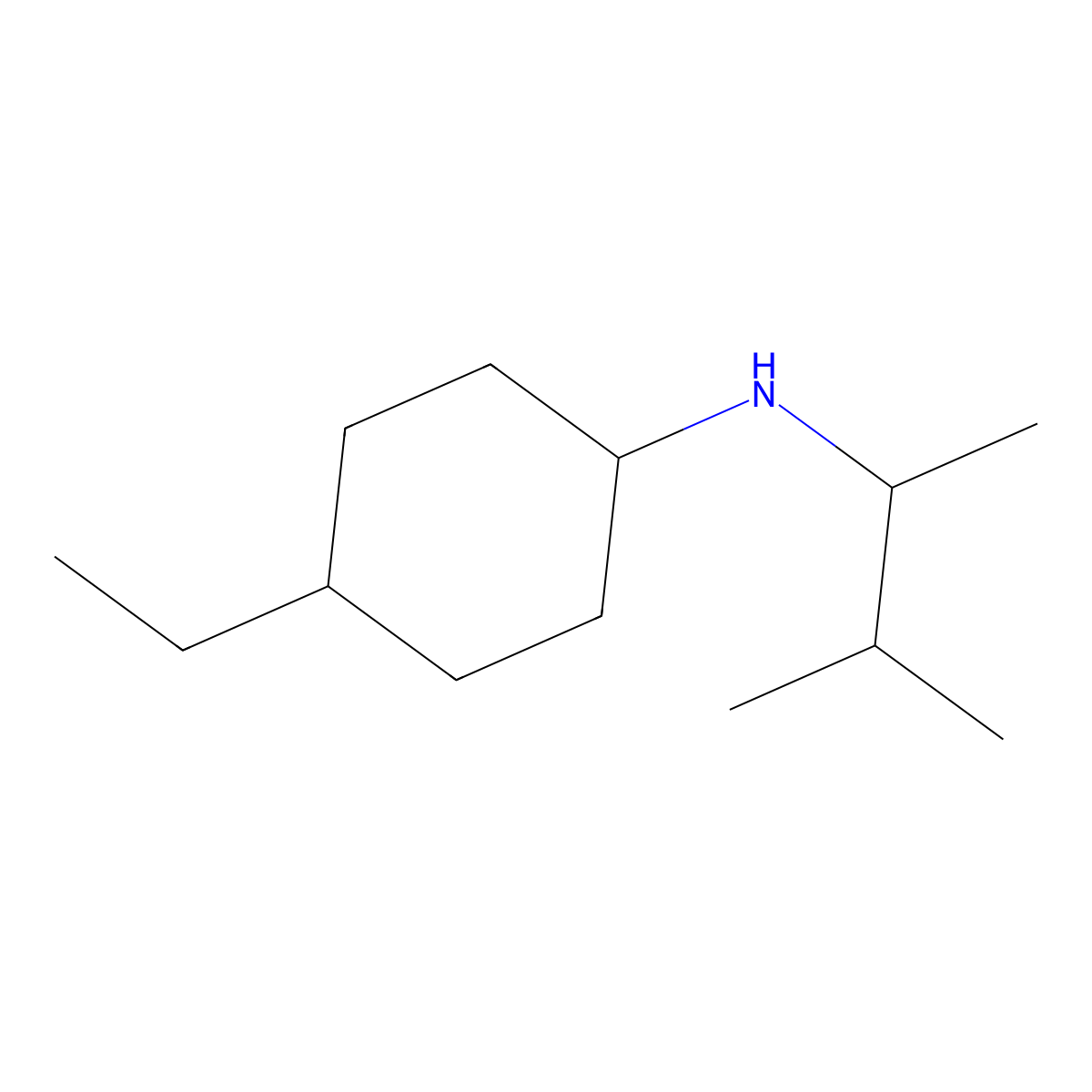 4-ethyl-N-(3-methylbutan-2-yl)cyclohexan-1-amine molecular structure, CAS 1132763-75-7