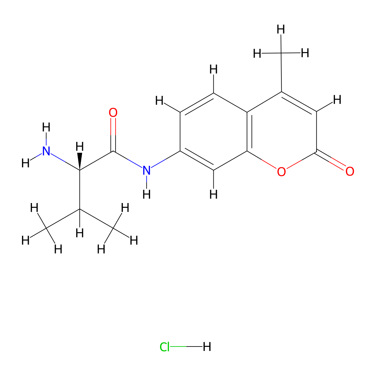 (S)-2-Amino-3-methyl-N-(4-methyl-2-oxo-2H-chromen-7-yl)butanamide hydrochloride molecular structure, CAS 113277-33-1