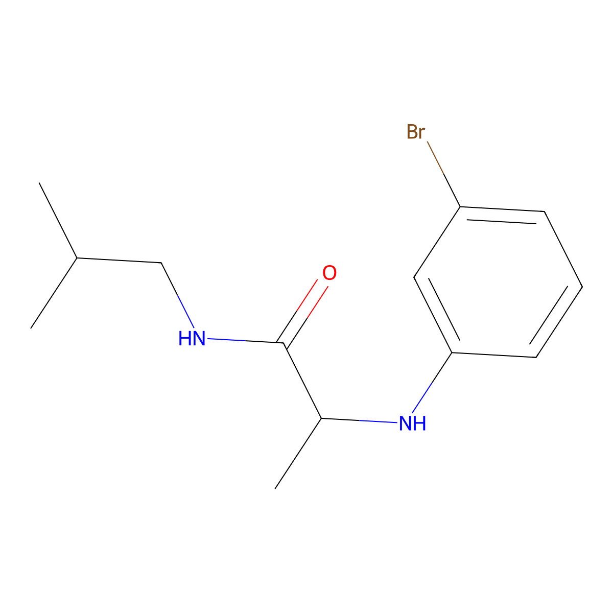 2-[(3-bromophenyl)amino]-N-(2-methylpropyl)propanamide molecular structure, CAS 1132788-27-2