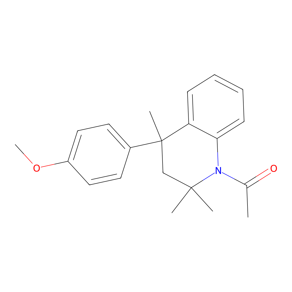 1-[4-(4-methoxyphenyl)-2,2,4-trimethyl-3H-quinolin-1-yl]ethanone molecular structure, CAS 113279-29-1
