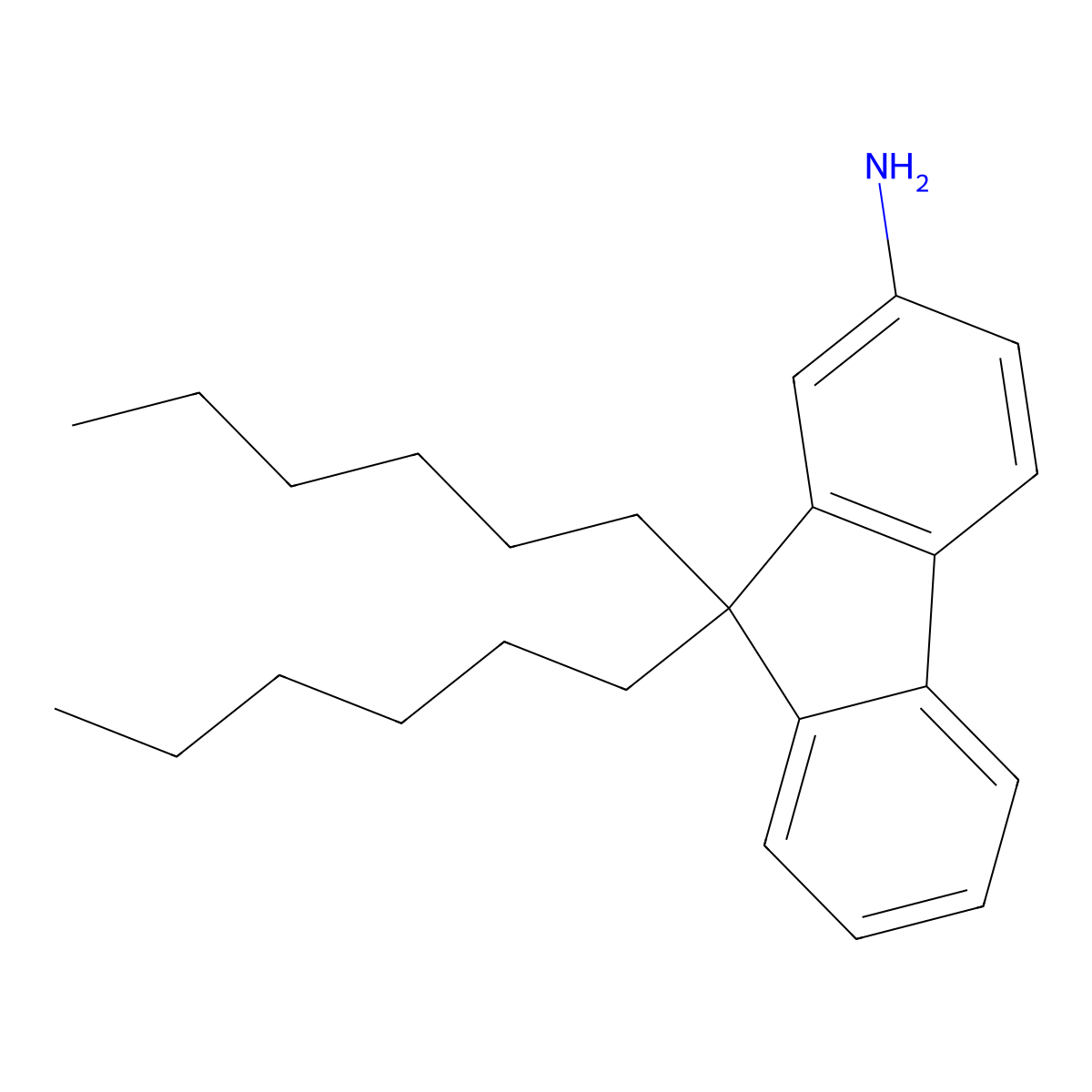 9,9-dihexyl-9H-fluoren-2-amine molecular structure, CAS 1132796-42-9