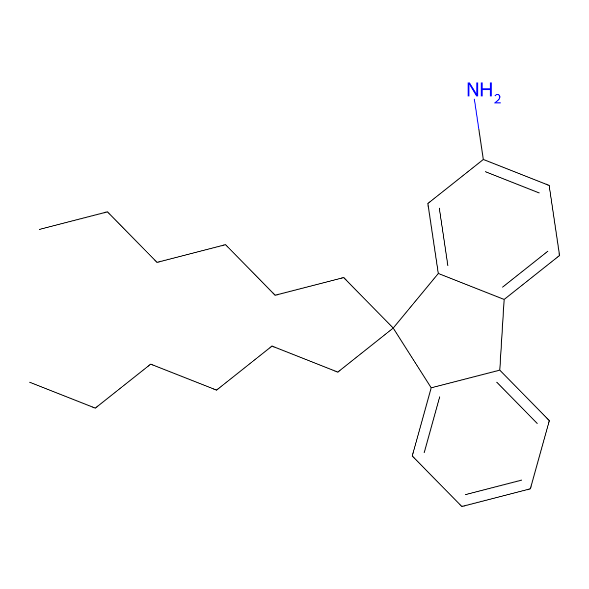 9,9-dihexyl-9H-fluoren-2-amine molecular structure, CAS 1132796-42-9