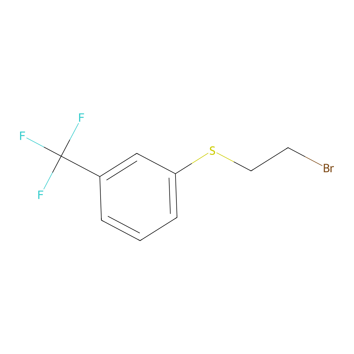 1-[(2-Bromoethyl)sulfanyl]-3-(trifluoromethyl)benzene molecular structure, CAS 1132803-93-0
