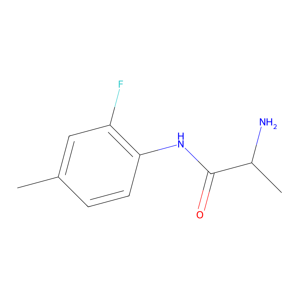 2-Amino-N-(2-fluoro-4-methylphenyl)propanamide molecular structure, CAS 1132804-53-5