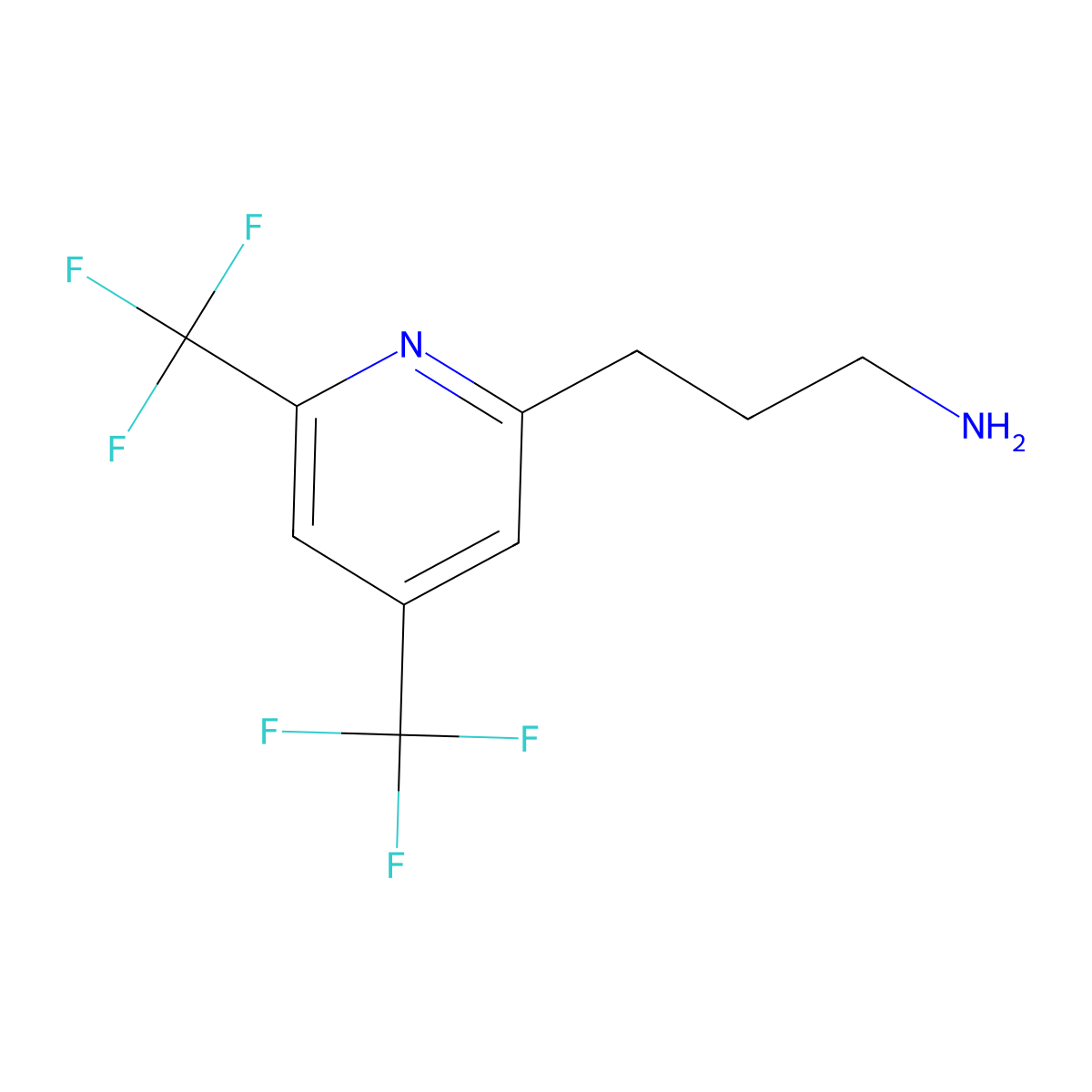 3-(4,6-Bis(trifluoromethyl)pyridin-2-yl)propan-1-amine molecular structure, CAS 1132815-16-7