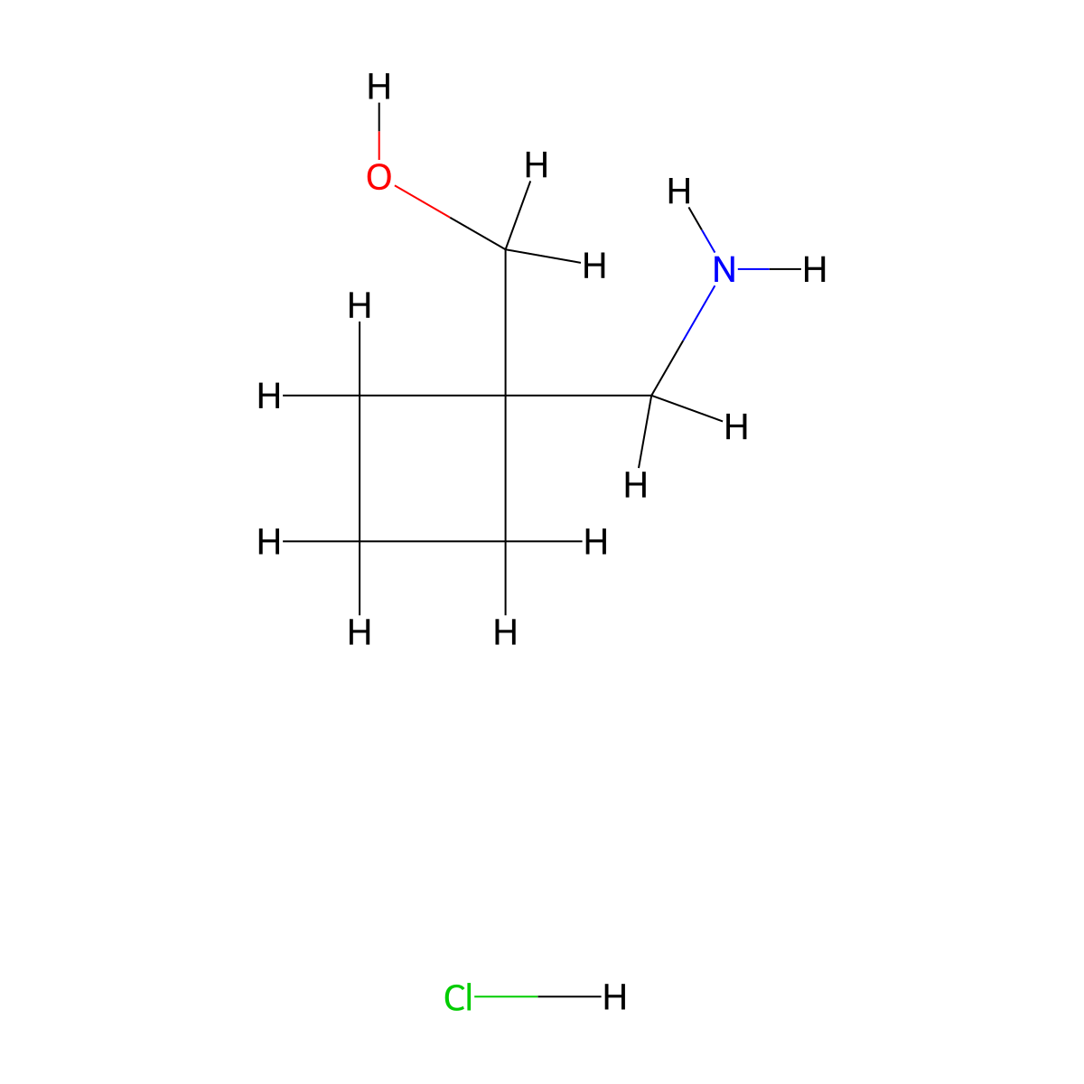 1-(Aminomethyl)-cyclobutanemethanol HCl molecular structure, CAS 1132815-23-6