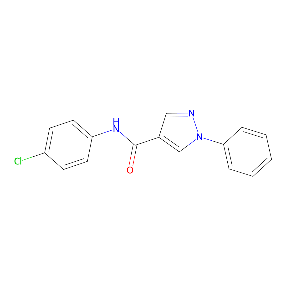 N-(4-chlorophenyl)-1-phenyl-1H-pyrazole-4-carboxamide molecular structure, CAS 1132816-79-5