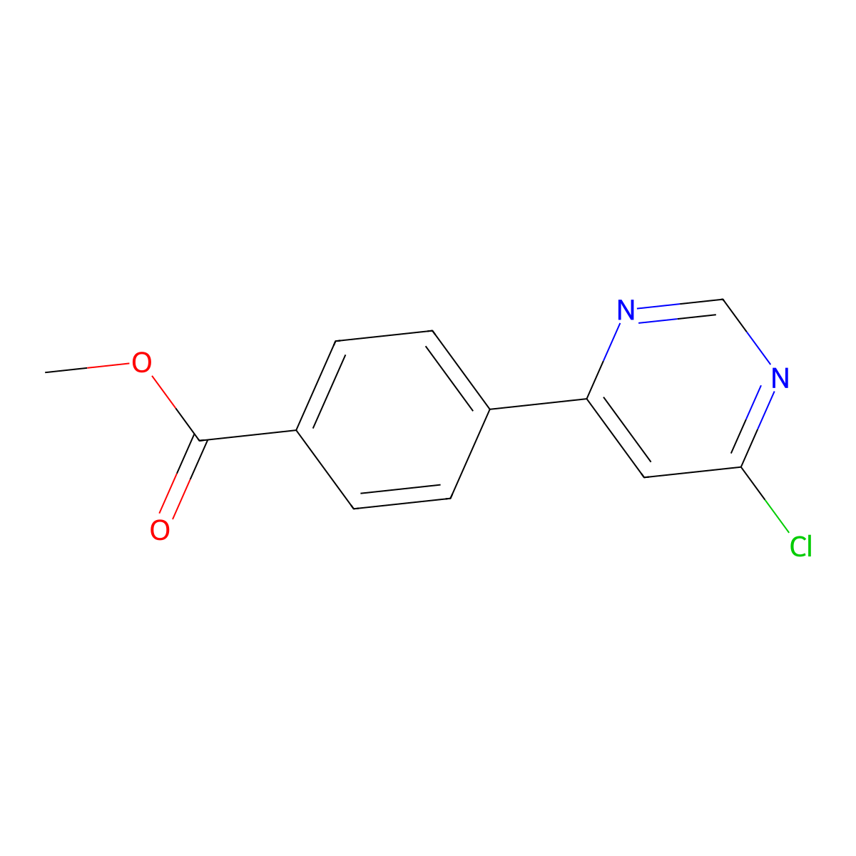 Methyl 4-(6-chloropyrimidin-4-yl)benzoate molecular structure, CAS 1132825-72-9