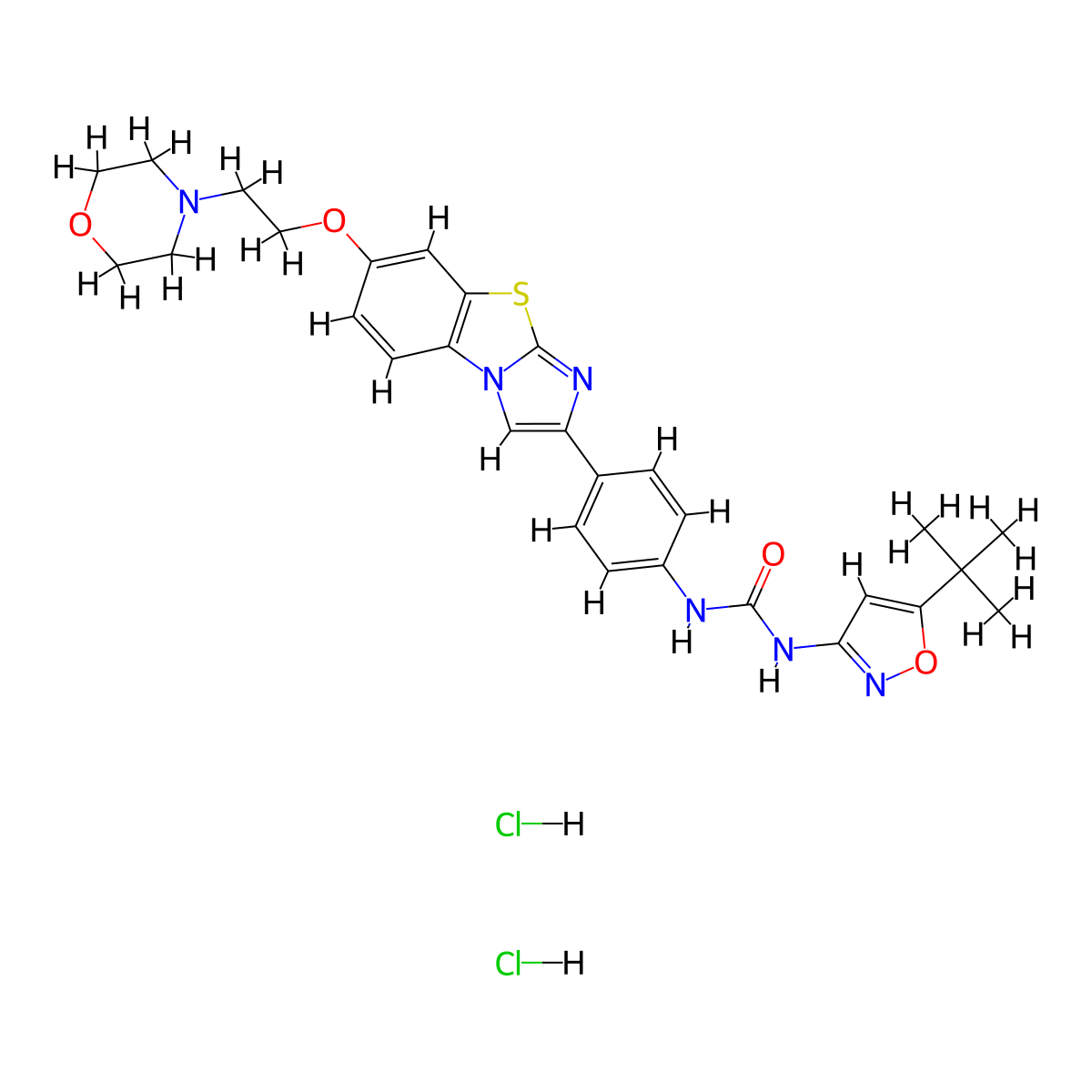 Quizartinib Dihydrochloride molecular structure, CAS 1132827-21-4