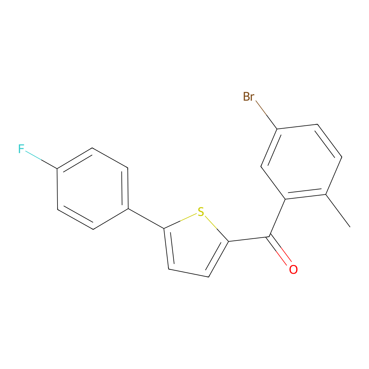 (5-Bromo-2-methylphenyl)(5-(4-fluorophenyl)thiophen-2-yl)methanone molecular structure, CAS 1132832-75-7