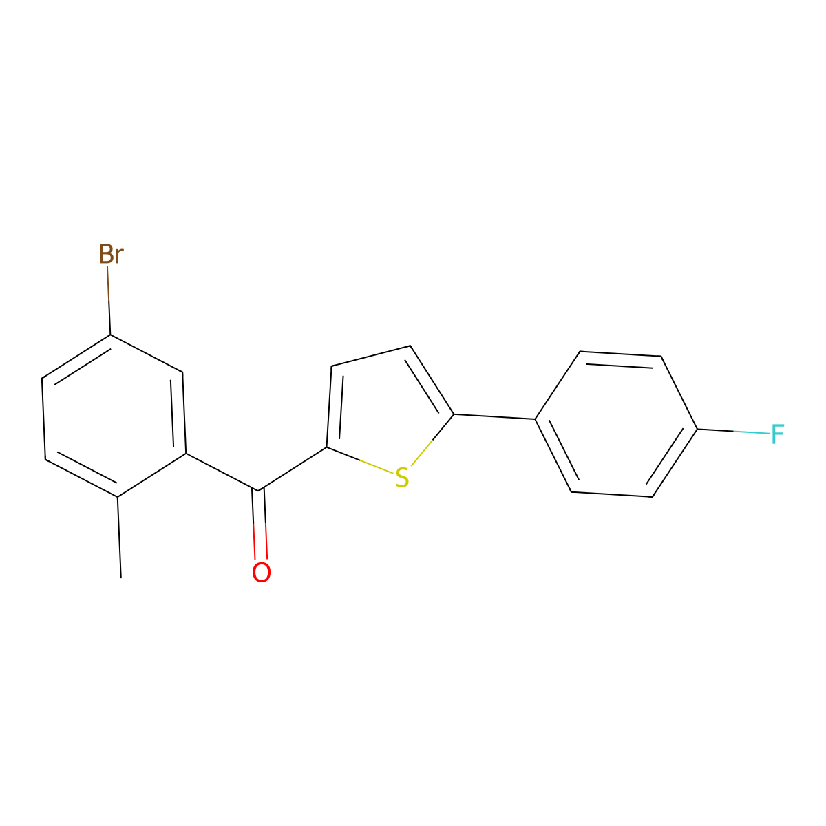 (5-Bromo-2-methylphenyl)(5-(4-fluorophenyl)thiophen-2-yl)methanone molecular structure, CAS 1132832-75-7