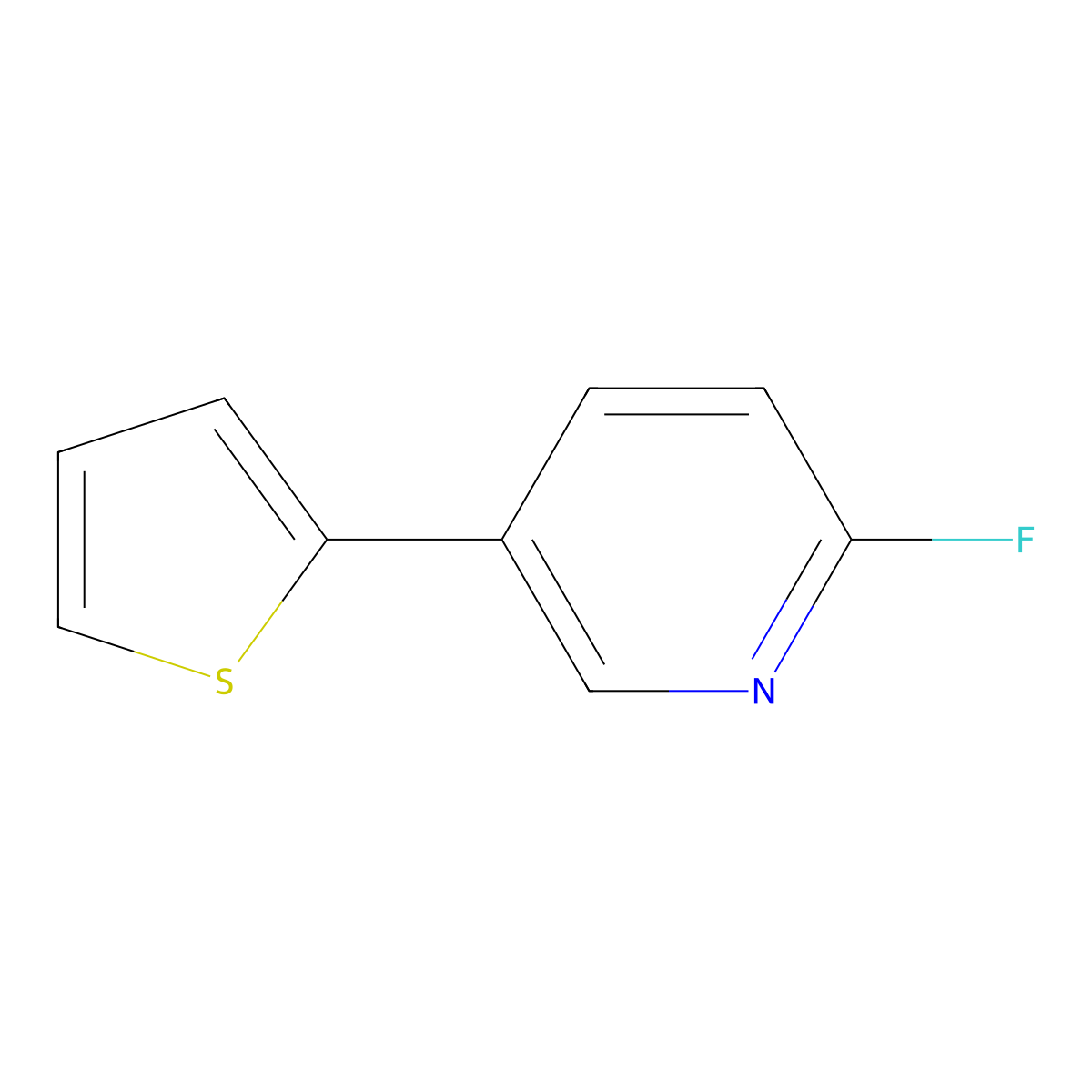2-Fluoro-5-(thiophen-2-yl)pyridine molecular structure, CAS 1132832-80-4