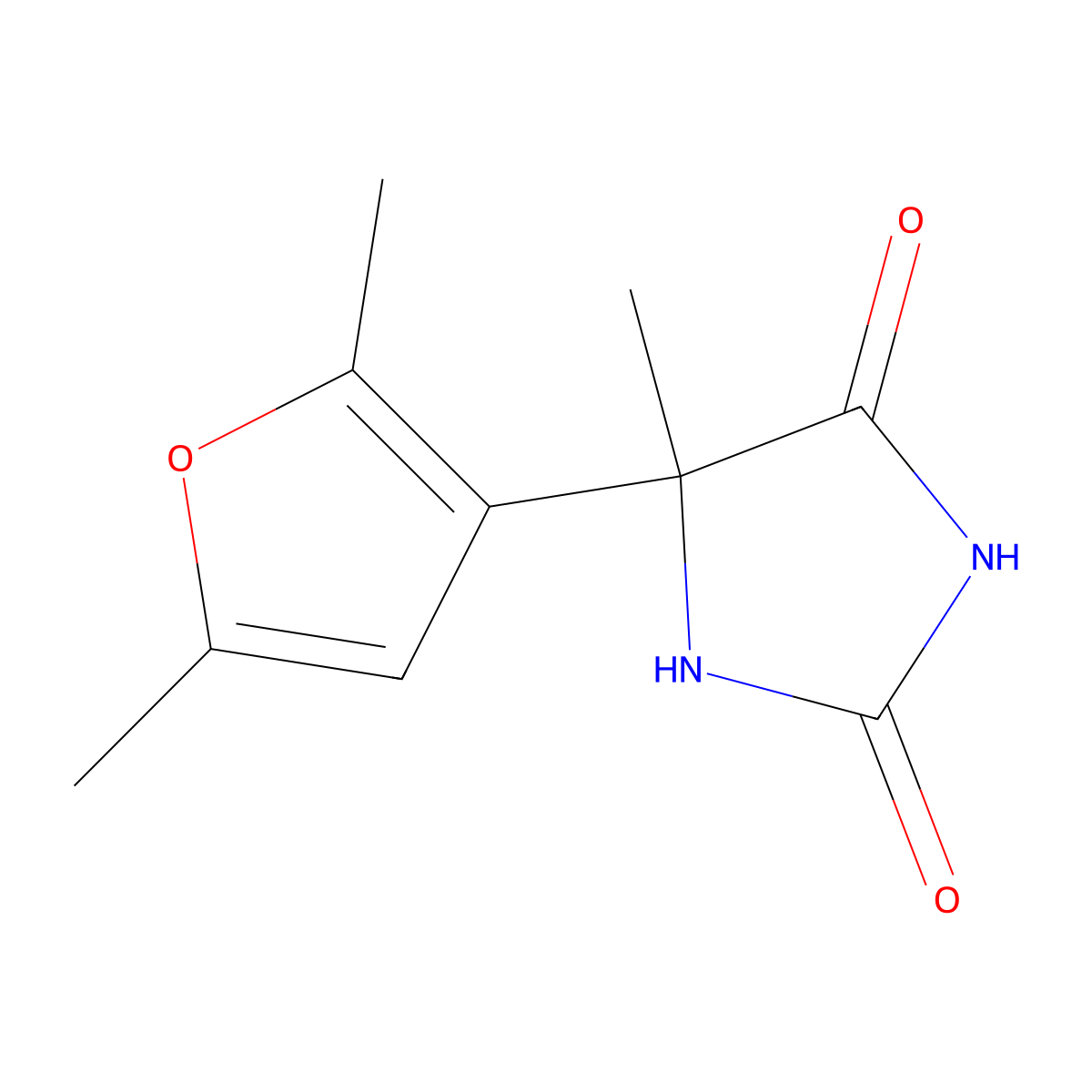 5-(2,5-Dimethylfuran-3-yl)-5-methylimidazolidine-2,4-dione molecular structure, CAS 1132833-49-8