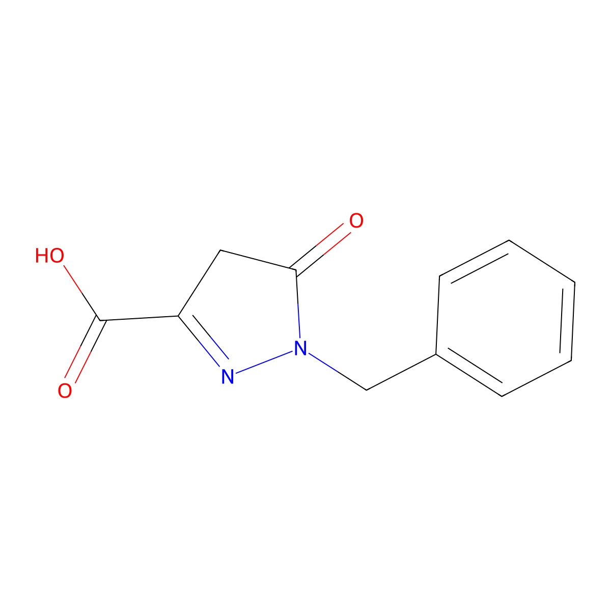1-benzyl-5-oxo-4,5-dihydro-1H-pyrazole-3-carboxylic acid molecular structure, CAS 1132841-07-6