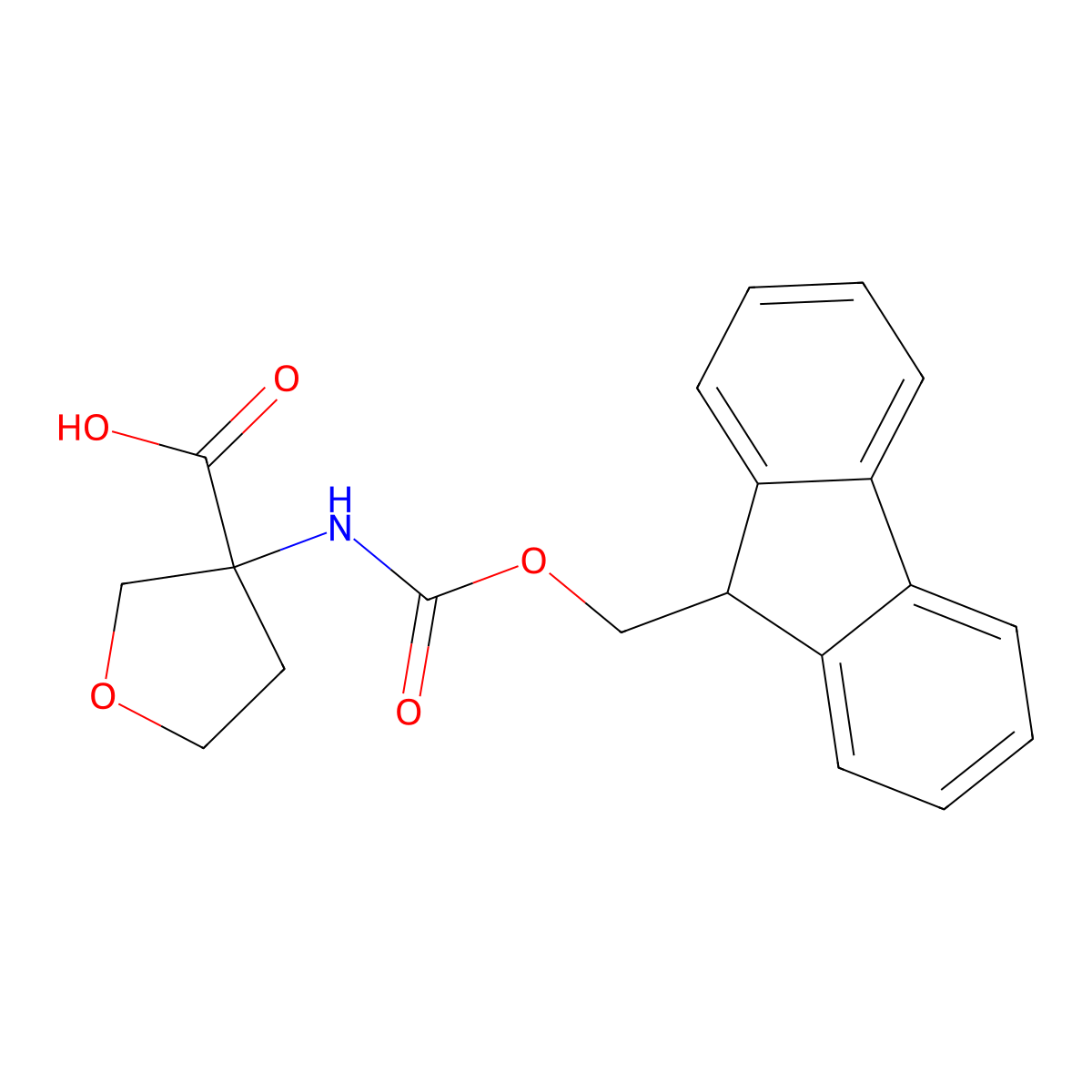 3-((((9H-fluoren-9-yl)methoxy)carbonyl)amino)oxolane-3-carboxylic acid molecular structure, CAS 1132879-21-0