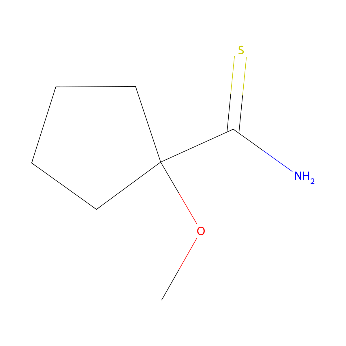 1-Methoxycyclopentane-1-carbothioamide molecular structure, CAS 1132879-51-6