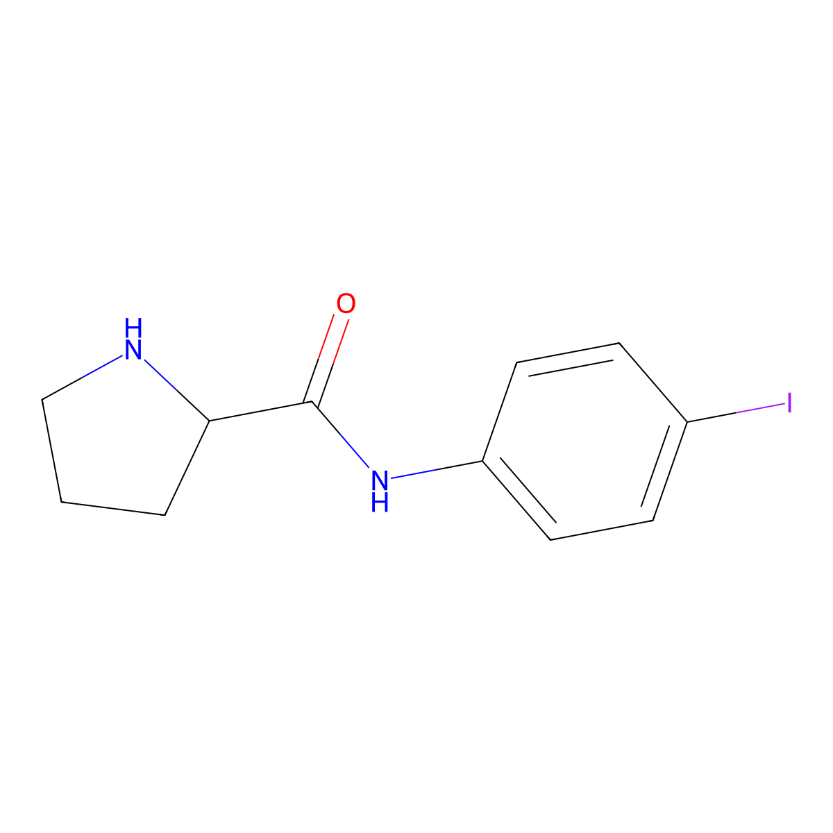 N-(4-iodophenyl)pyrrolidine-2-carboxamide molecular structure, CAS 1132880-58-0