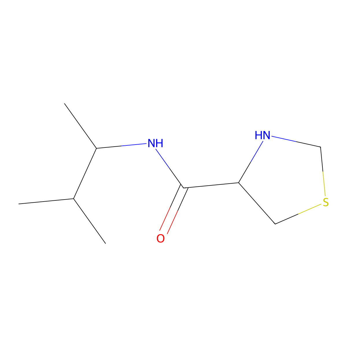 N-(3-methylbutan-2-yl)-1,3-thiazolidine-4-carboxamide molecular structure, CAS 1132901-59-7