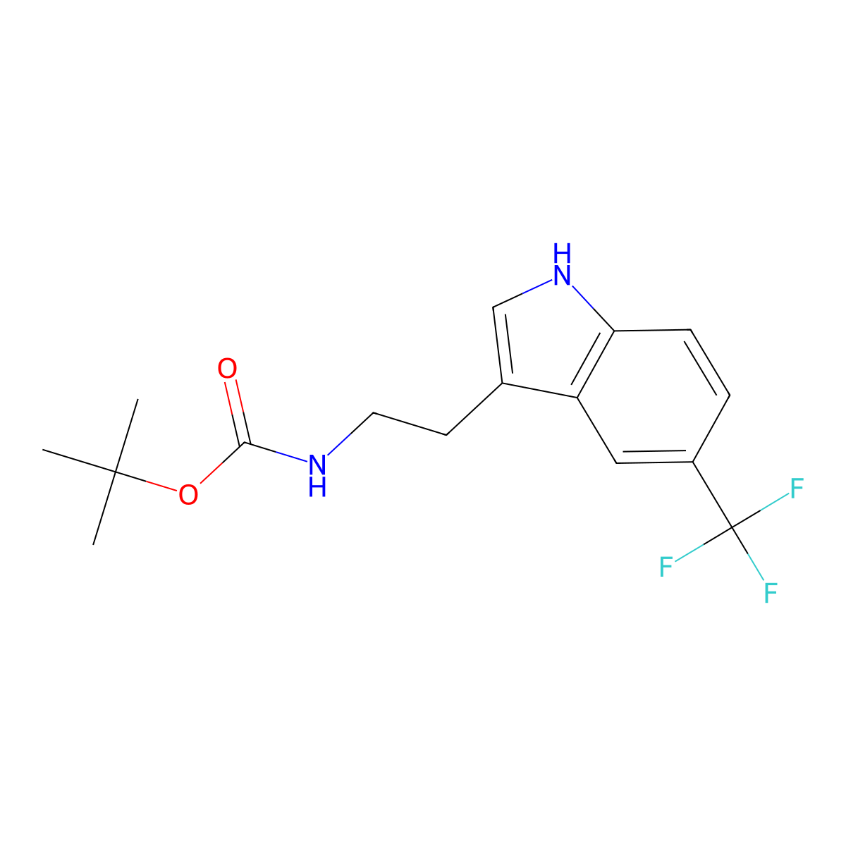 tert-Butyl (2-(5-(trifluoromethyl)-1H-indol-3-yl)ethyl)carbamate molecular structure, CAS 1132910-79-2