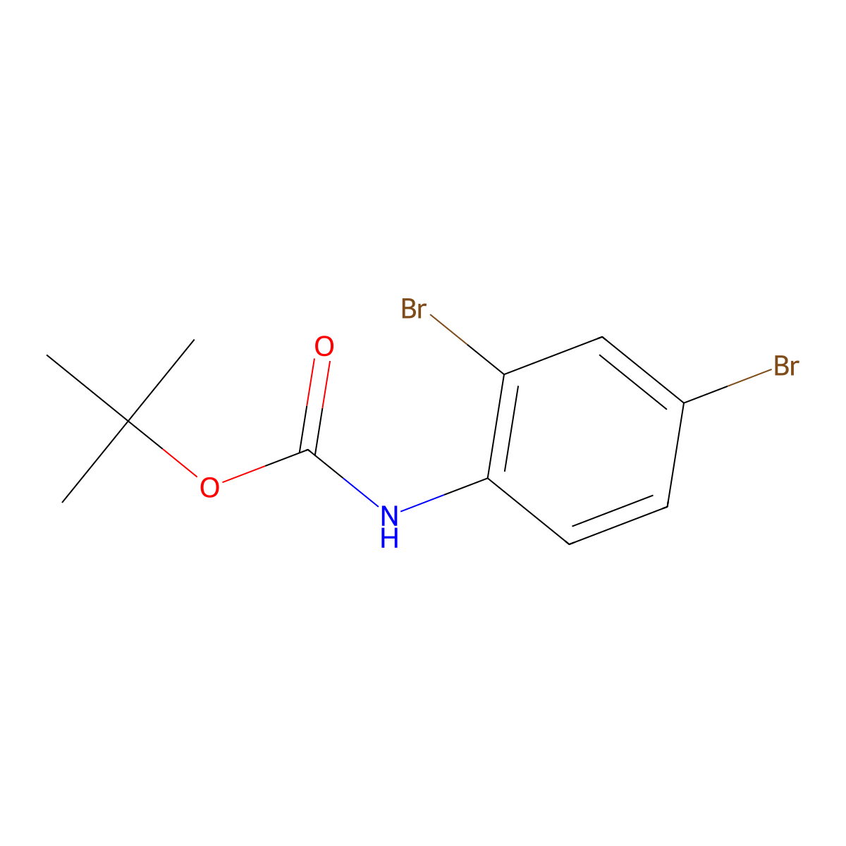 tert-butyl N-(2,4-dibromophenyl)carbamate molecular structure, CAS 1132910-90-7