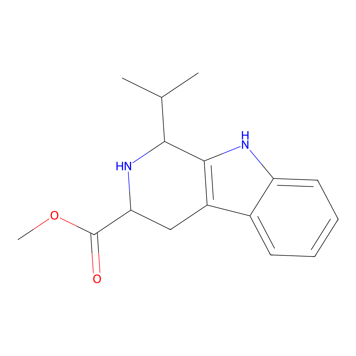 methyl 1-propan-2-yl-2,3,4,9-tetrahydro-1H-pyrido[3,4-b]indole-3-carboxylate molecular structure, CAS 1132929-52-2
