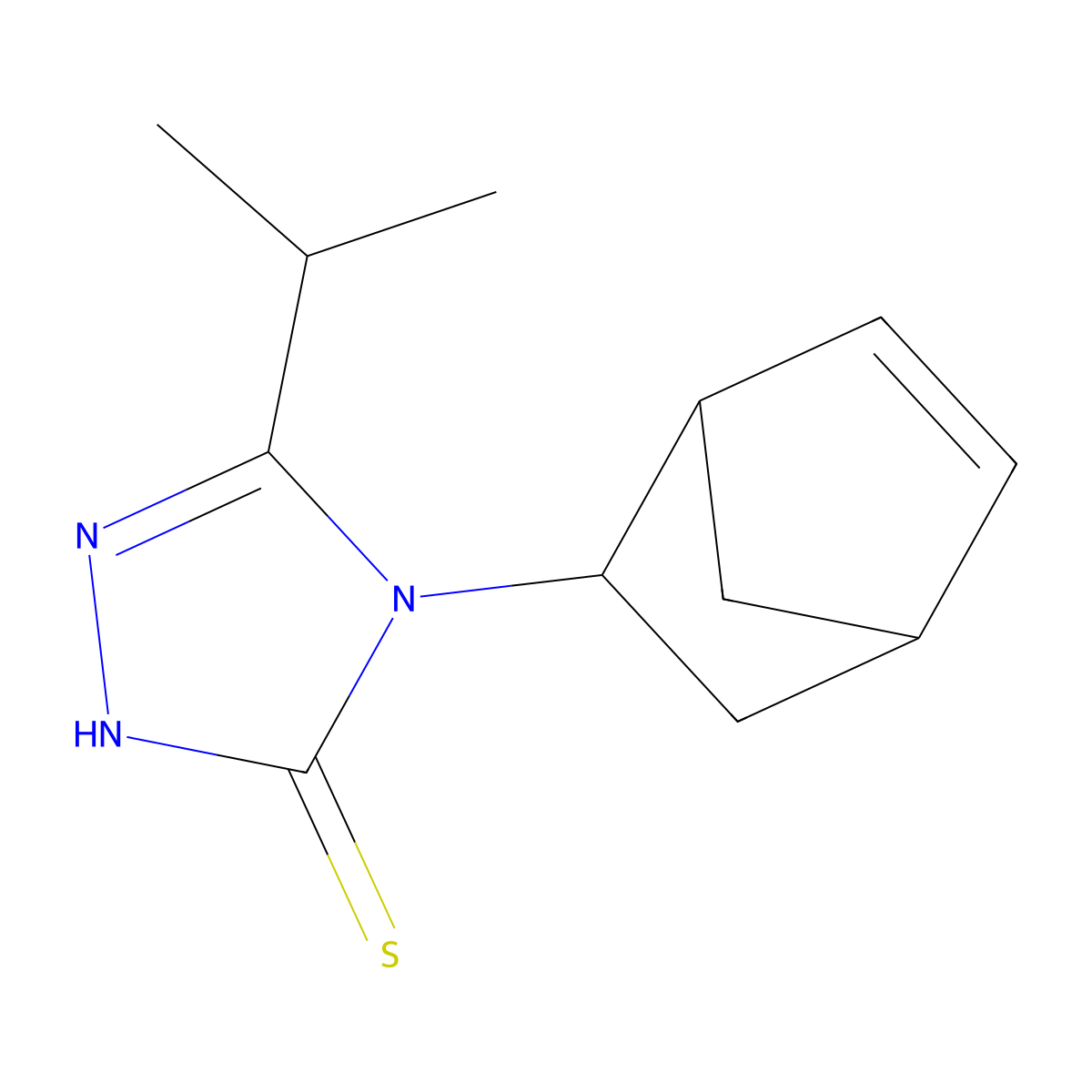 4H-1,2,4-Triazole-3-thiol, 4-bicyclo[2.2.1]hept-5-en-2-yl-5-(1-methylethyl)- molecular structure, CAS 1132929-58-8