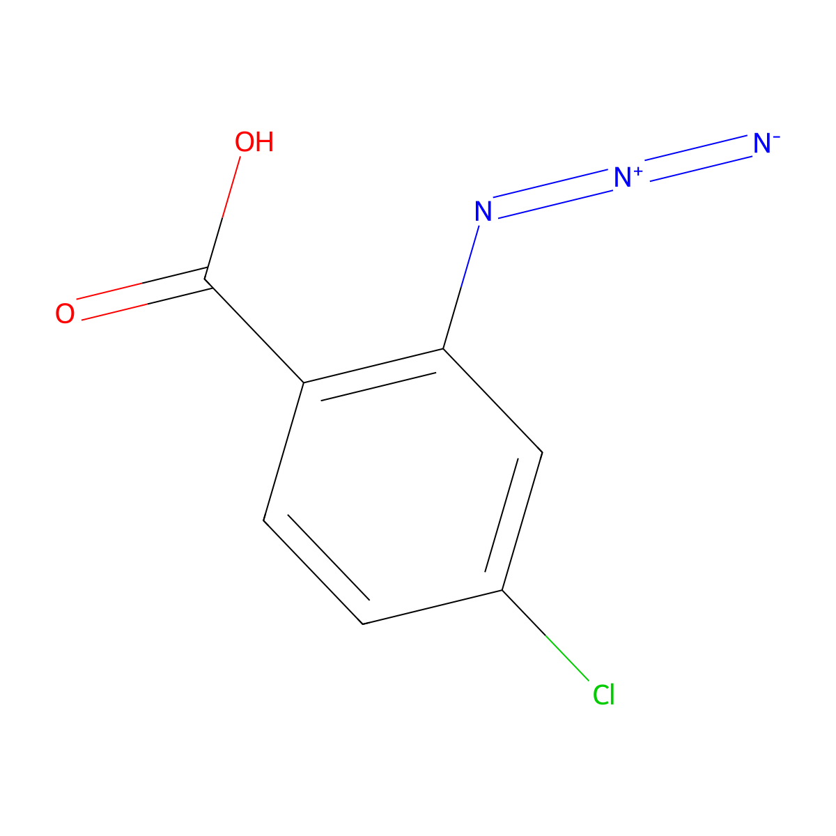 2-Azido-4-chlorobenzoic acid molecular structure, CAS 113293-42-8